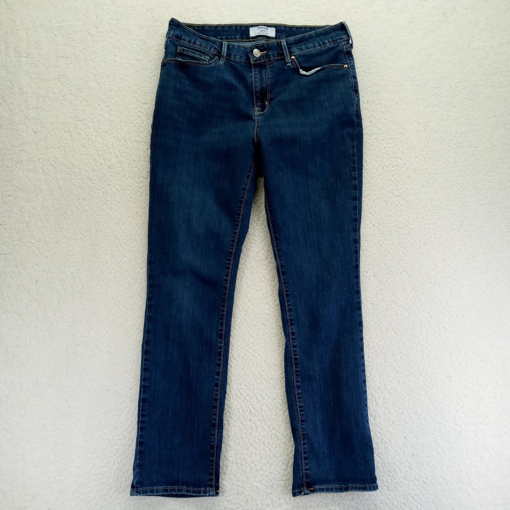 Denizen from Levis Womens‎ Mid-Rise Slim Jeans Dark Wash Blue W31 L30 12M